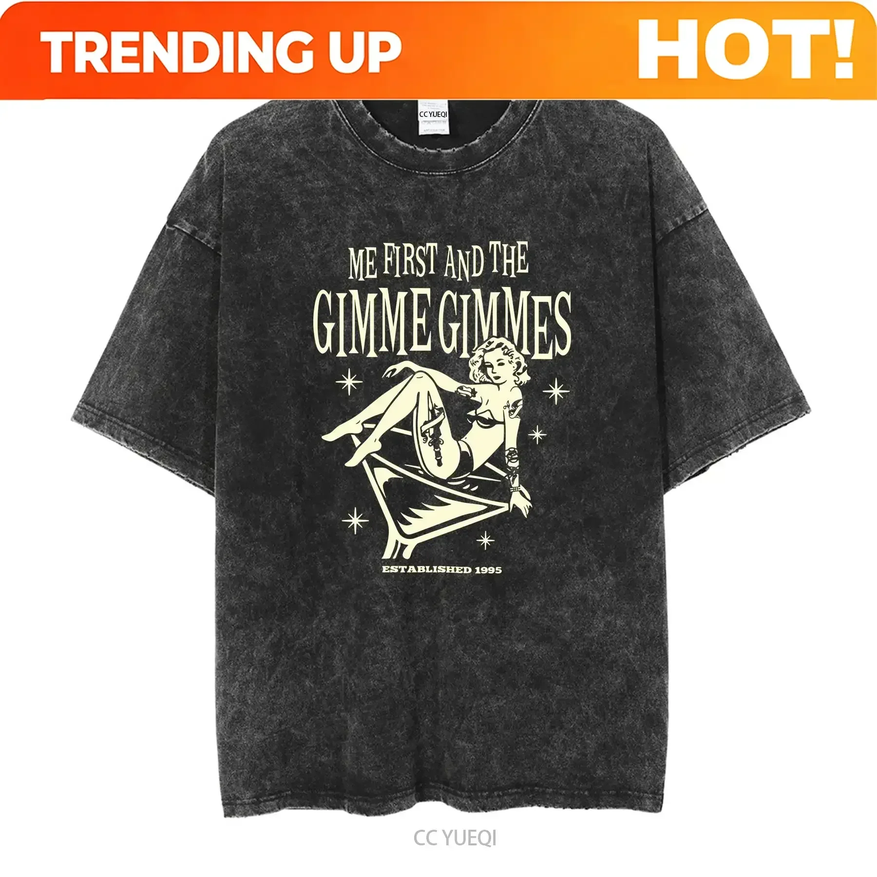 Customization Shirt Me First And The Gimme Gimmes Concert Tour T Shirt Black Size S Long Or Short Sleeves Vintage Washed Stretch