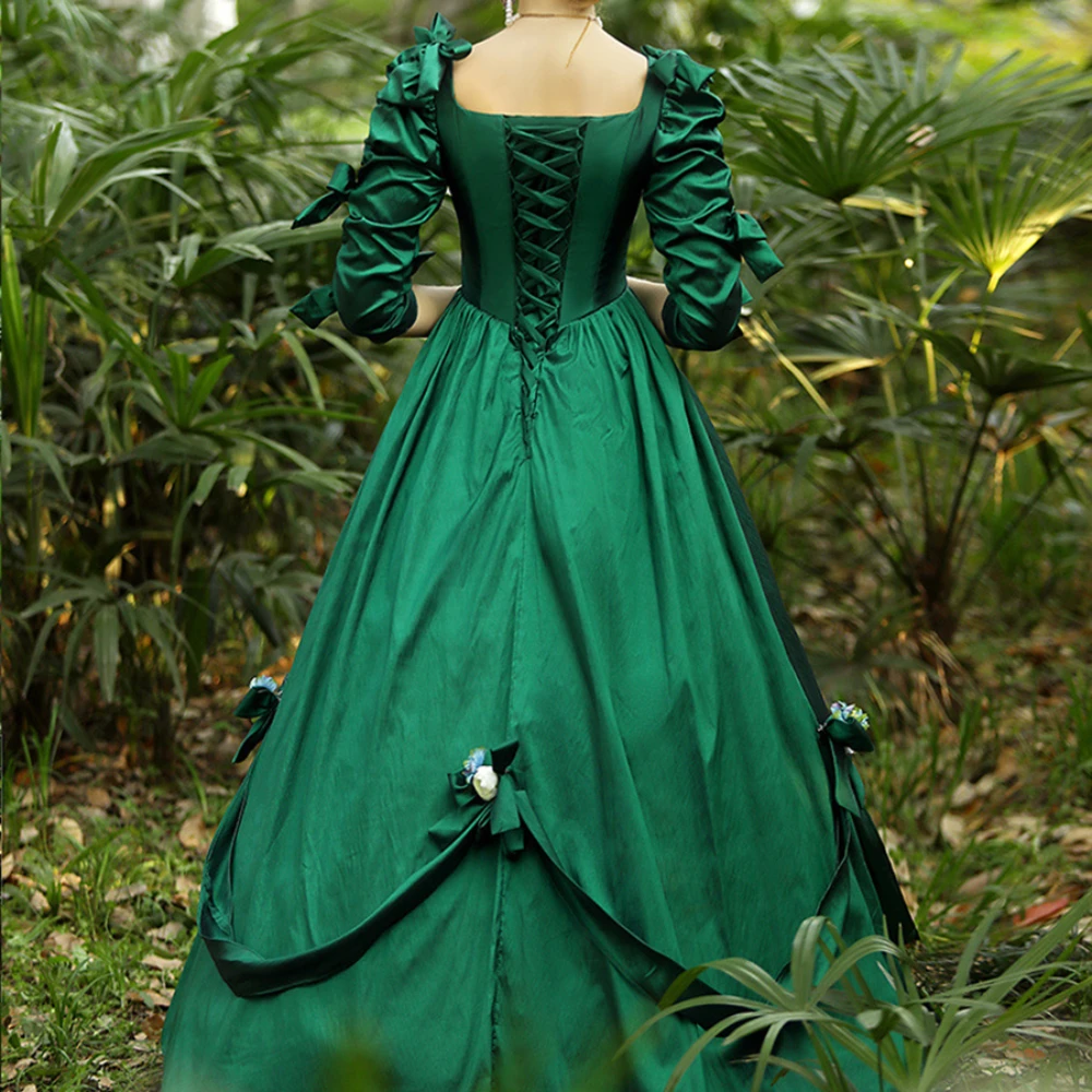 Green High End Court Rococo Baroque Marie Antoinette Ball Gown 18th Dresses Renaissance Victorian Theater Gown 2024