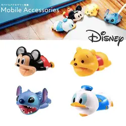 Disney Stitch Donald Duck Cute Anime Cartoon Model Phone Charger Cable Protector Usb Data Line Head Protection Cover Akcesoria