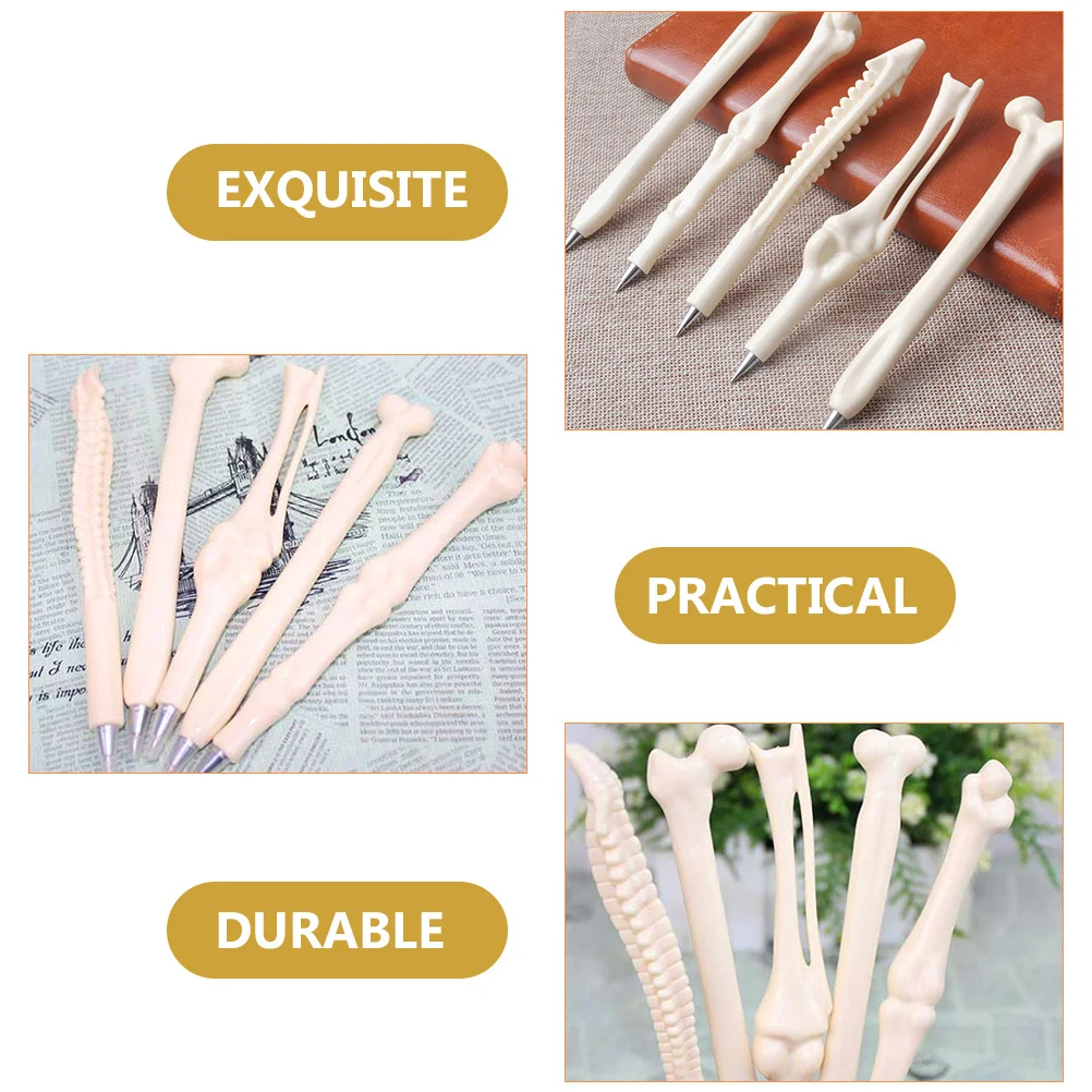 12 قطعة من أقلام حبر جاف على شكل عظمة، تصميم واقعي، كتابة سلسة، هدية حفلة محمولة، أدوات مكتبية إبداعية للطلاب #3