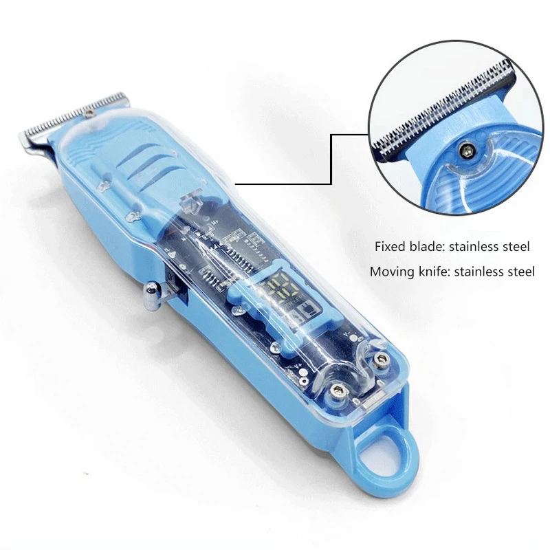 Transparent Professional Clippers Rechargeable Hair Clippers Electric  For Men Household Cordless Hair Cut Machine