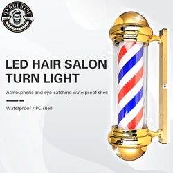 Barbershop Pole Rotating Lighting Stripe Rotating Light Stripes Sign Hair Waterproof Wall Hanging LED Downlights Barber Tool