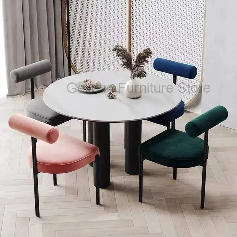

Nordic Vanity Chairs Velvet Dining Office Luxury Modern Dining Chairs Ergonomic Living Room Comfortable Stoel Home Furniture