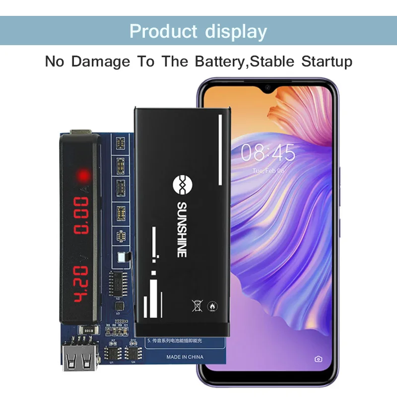 SUNSHINE SS-904B Transsion Battery Activation Board for TECNO Itel Infinix Series with Digital Display FastCharging Testing Tool