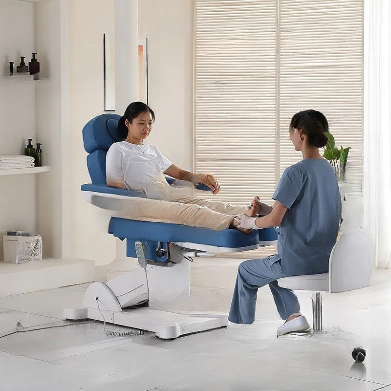 Pedicure Chair Split Legs Foot Massage Nail Art Foot Soaking Foot Therapy Multifunctional Tattoo Chair Electric Lifting Beauty