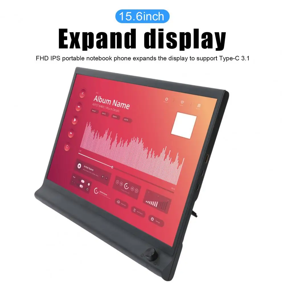 15.6-inch FHD IPS Laptop Expansion Screen Monitor With Holder 1080P Portable EM1561 Expansion Screen Laptop Gaming