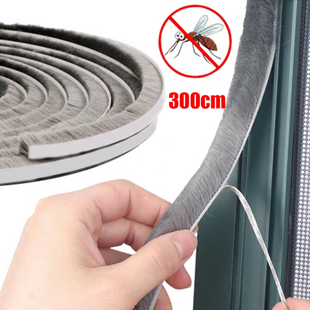 3Meters Brush Strip Self Adhesive Door Window Sealing Strip Home Door Window Sound Insulation Seal Film Door Swal Weather Strip