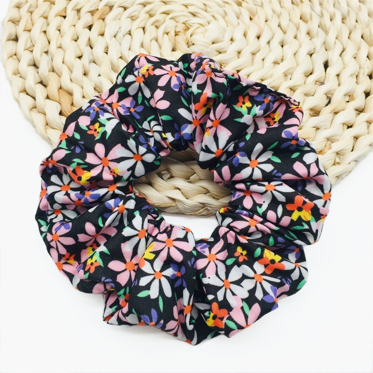 6 teile/los Haarband Bands Scrunchy Krawatten Seile Pferdeschwanz Halter für Frauen Zubehör Stoff Kopfbedeckungen Ditsy Floral Süße Nette – Detail 6