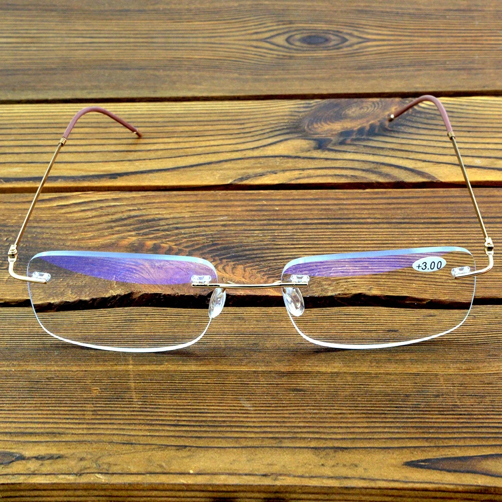 

CLARA VIDA GOLDEN GOLD RIMLESS FRAMELESS PROGRESSIVE MULTIFOCAL READING GLASSES +1 TO +4