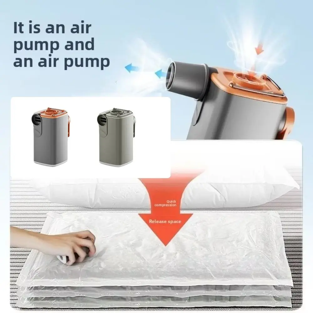 Wireless Electric Air Pump USB Rechargeable High Power Cordless Mattress Pump with Camping Light Mini Vacuum PVC Boat Pump