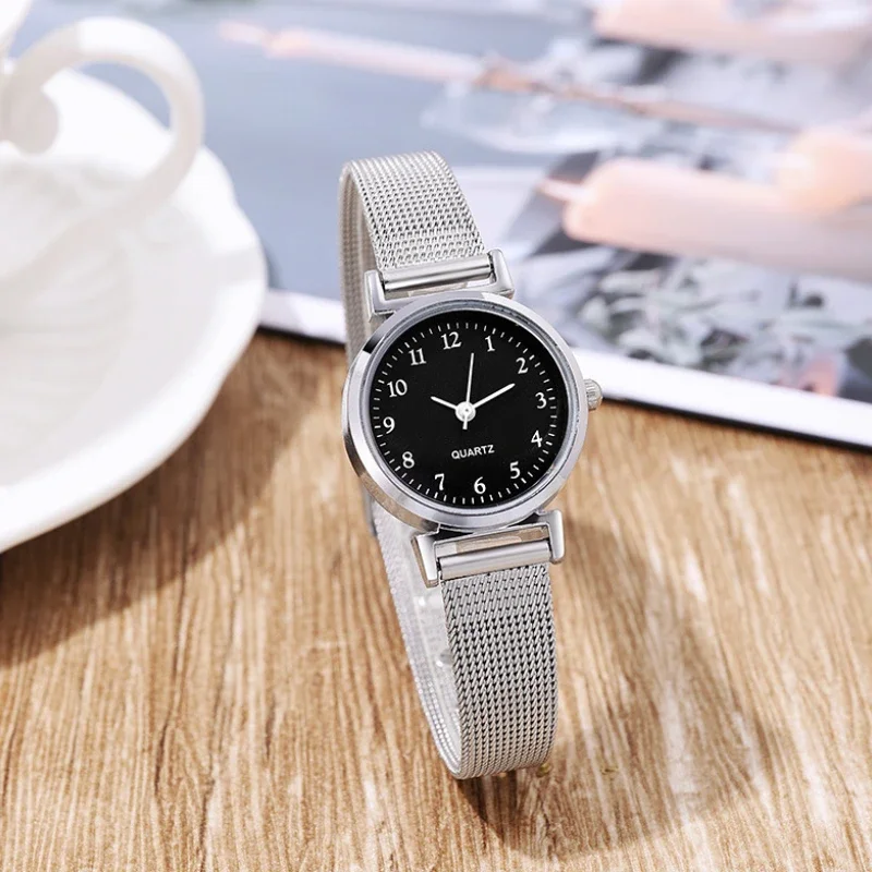 

1pcs Simple Korean Version Quartz Watch for Women Student Exams Mesh Strap Watch Fashion Elegant Accessories Party Gifts