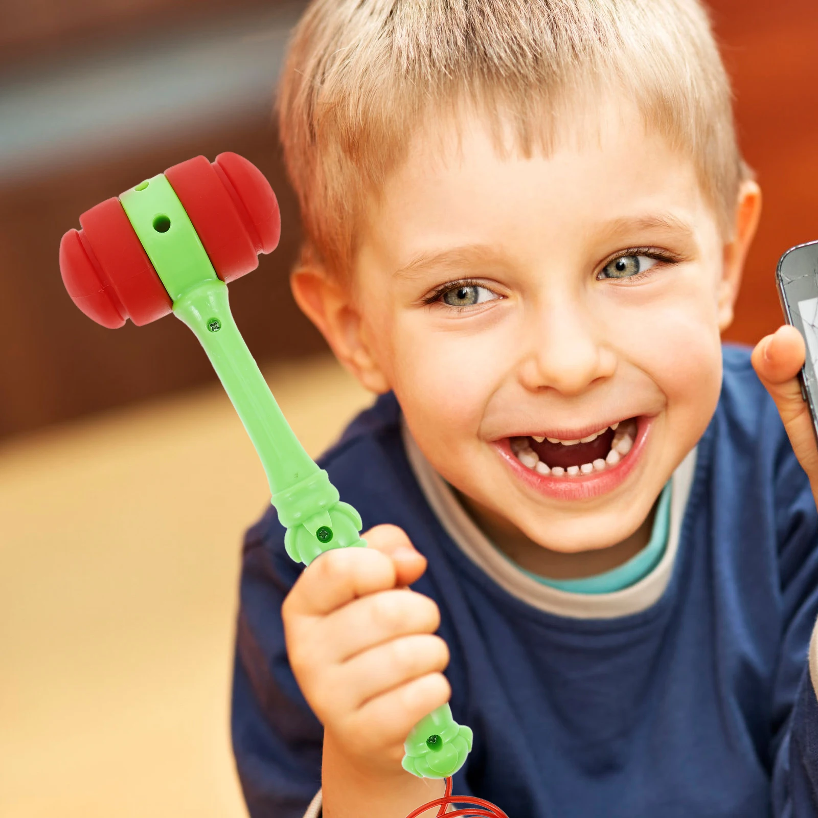 Kids Mallet Toddler Toy Squeaky Hammer Green Portable Pounding Toy Hammers Kids Hammer Toys Early Educational