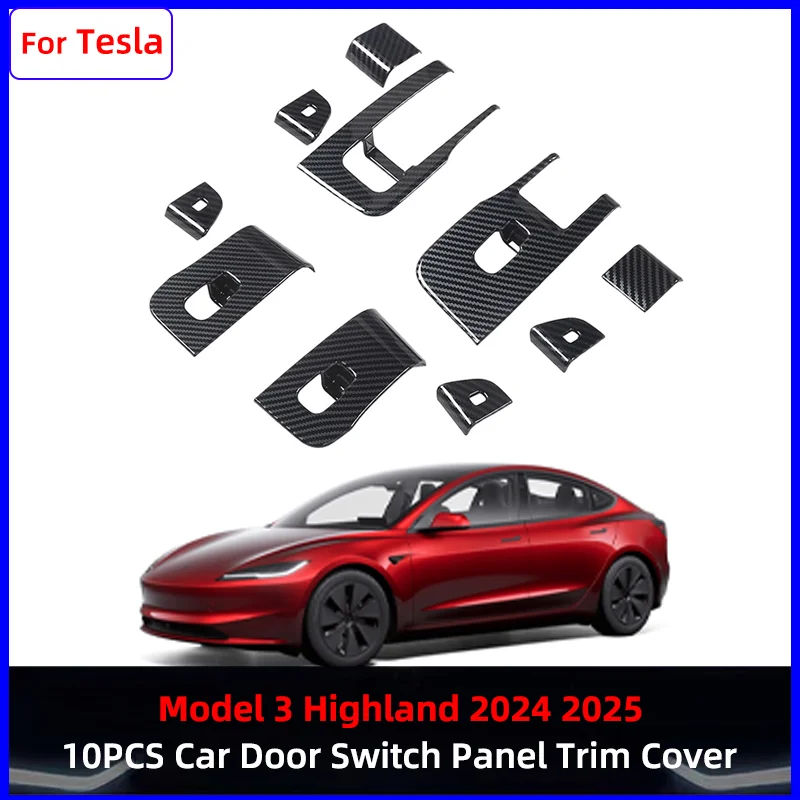 

Накладка на кнопку стеклоподъемника для Tesla Model 3 Highland 2024 2025, защитная накладка на панель кнопки открывания двери из АБС-пластика, аксессуары