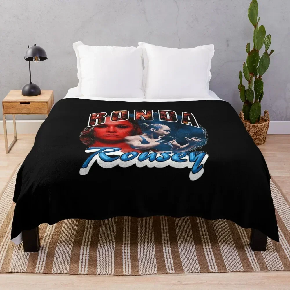 Ronda Rousey Vintage Rap Style (Rowdy Rousey) Classic T Shirt Throw Blanket Softest Luxury Thicken Blankets