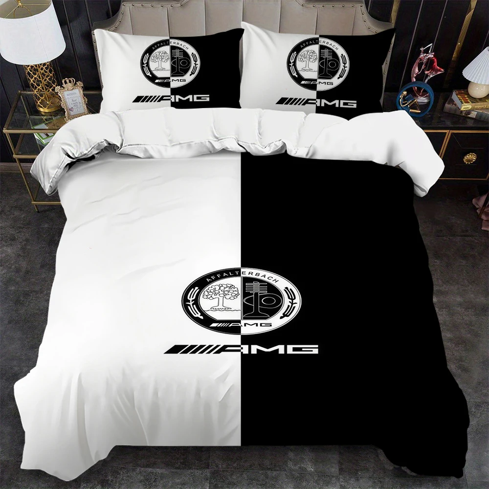M-MercedesES A-AMG-ES Duvet Cover Set Home Style Bedding Soft Laundry Cotton Bed 3 Piece Set Student Dormitory Gift