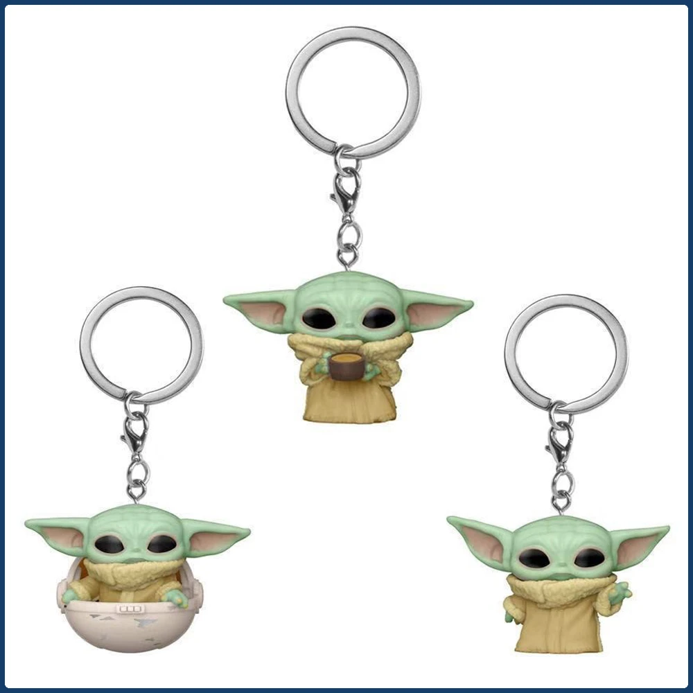 

FUNKO POP Keychains Star Wars Yoda Three Types Cute Q Version Mini Action Toys Figures Backpack Pendant Keychain Popular Gifts