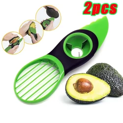 Hot Sale Avocado Slicer 3-in-1 Shea Corer Butter Fruit Peeler Cutter Pulp Separator Plastic Knife Kitchen Vegetable Tools