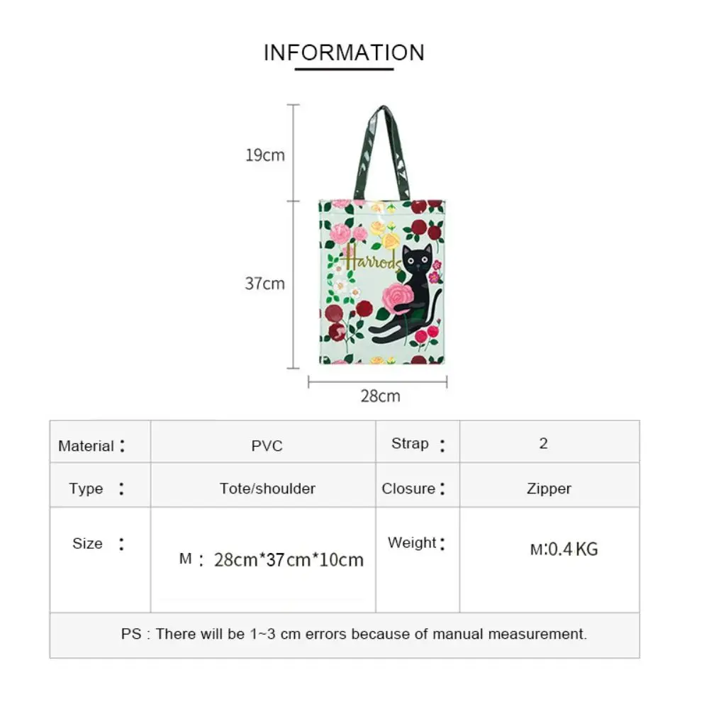 New Fashion Style Jelly Handbag for Women Eco Friendly Flower Tote Shopping Bag Reusable Waterproof PVC Shoulder Shopper Bag