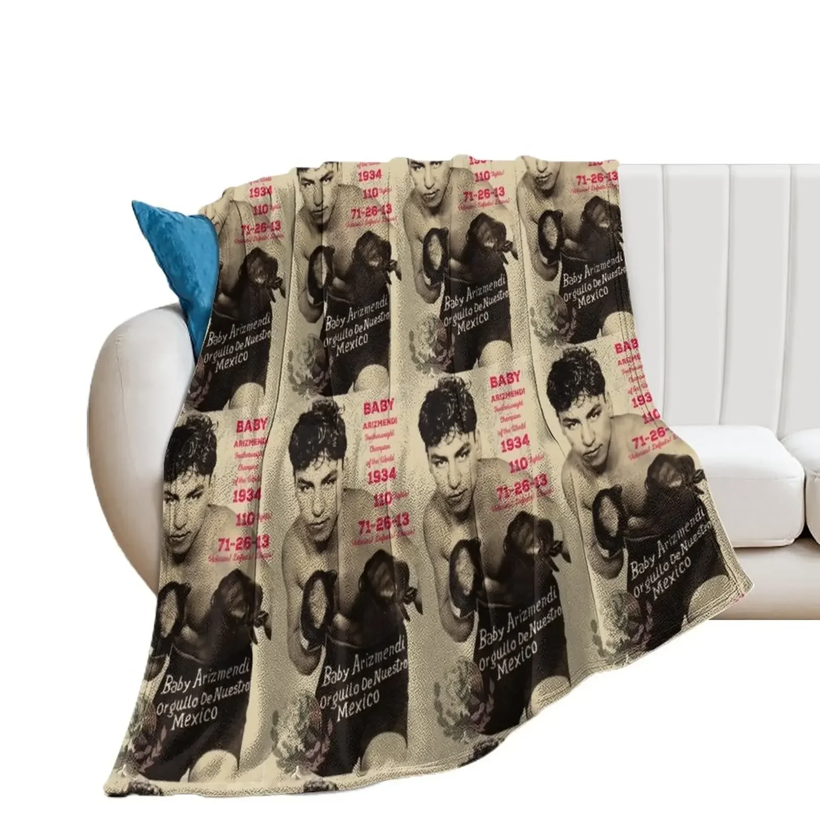 Boxing & Boxers: Mexican Featherweight Champion Throw Blanket blankets and throws Soft Plaid Decoratives anime Blankets