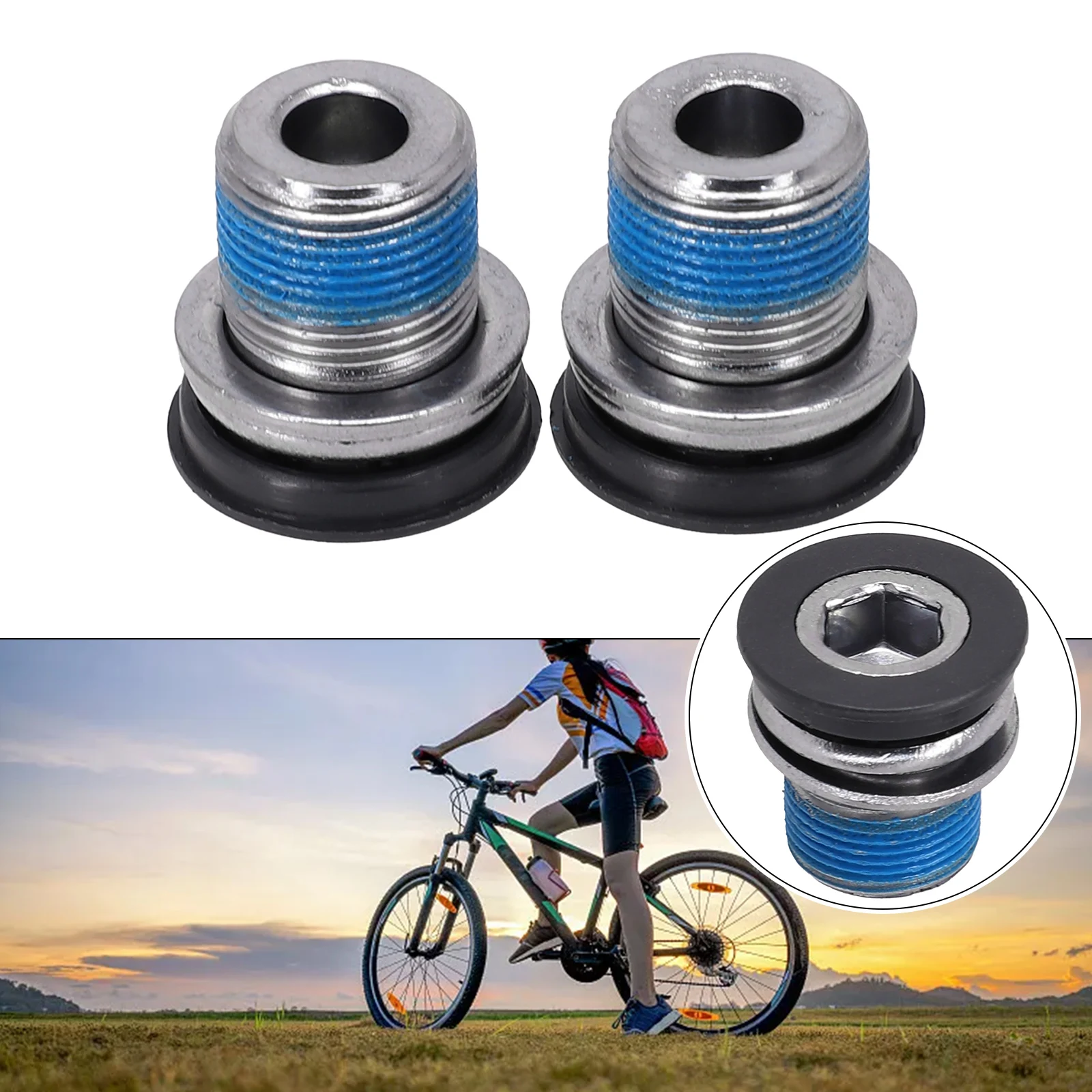 2/4 PCS Mountain Bike Central Axis Screw M15 Steel Rustproof Thread Crank Screw For ES25 Splinecenter Shaft Bolts Accessories