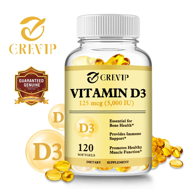 

Vitamin D3 5000IU - Help Grow Taller, Support Joint, Bone and Immune Health Non-GMO