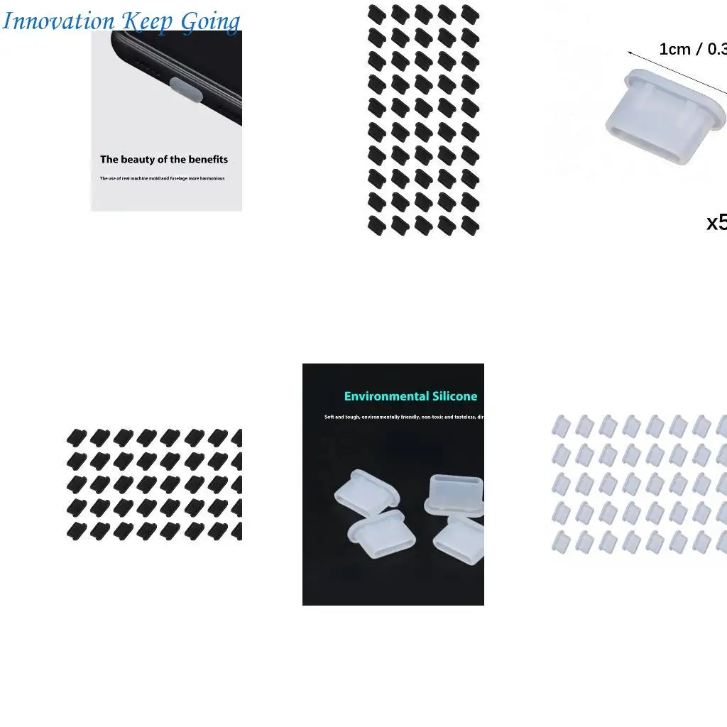 

E65C 50Pcs Type C Anti Dust Caps Silicone USB C Dust Cover Dust Plugs for Phone Tablet USB C Charging Port Protector Cover