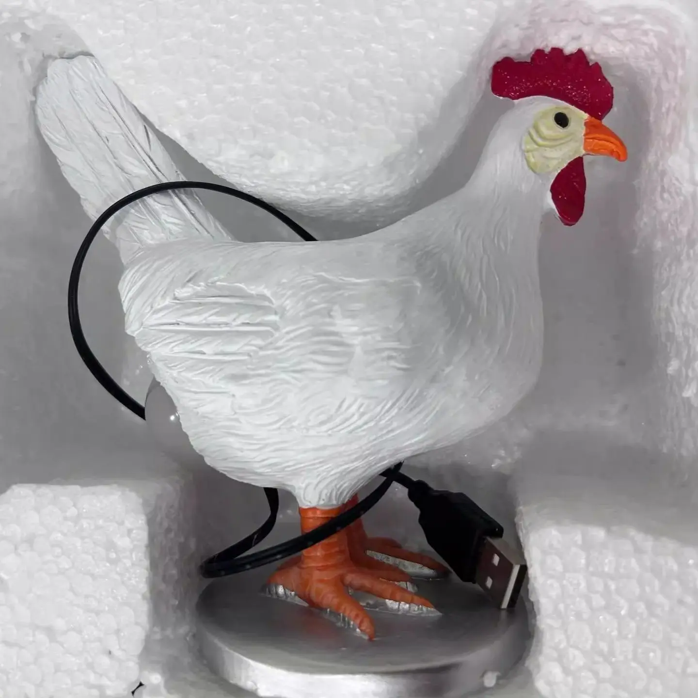 Weißer Hahn legt Eier kreative Lampe Simulation Huhn dekorative Ornamente Harz Design Nachtlicht Wohn accessoires Handwerk