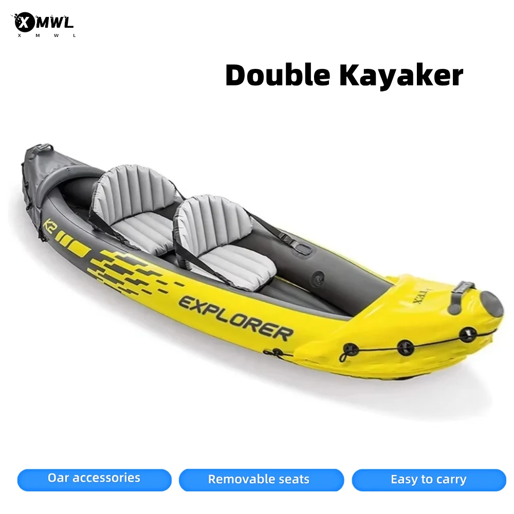 Dubbele Kajak Opblaasbare Rubberboot Rafting Aanvalsboot Rafting Kajak met Afneembare Zitting Outdoor Vissersboot Roeispaan Accessoires