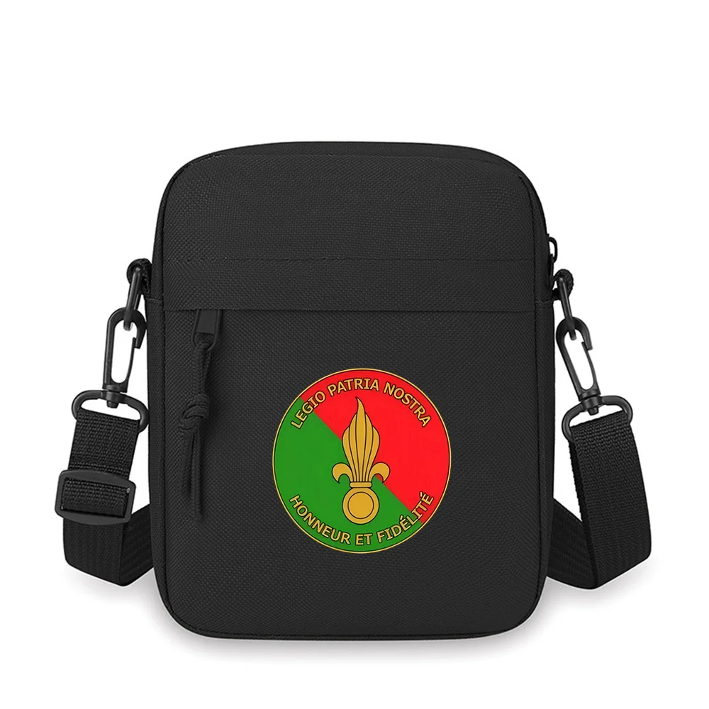Flame flower badge design on circle Men Crossbody Bag Single Shoulder Women Cartoon Anime Film Printing Design Unisex