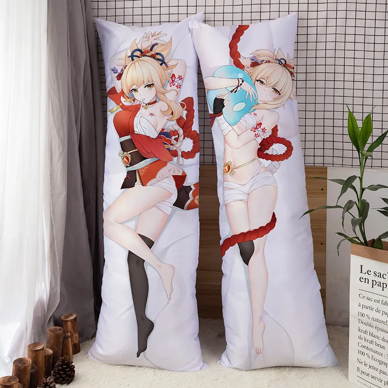 Anime Dakimakura Genshin Impact Yoimiya Hing Body Pillow Cover Otaku Pillowcase Girlfriend Gift Waifu Pilowcase No Filler