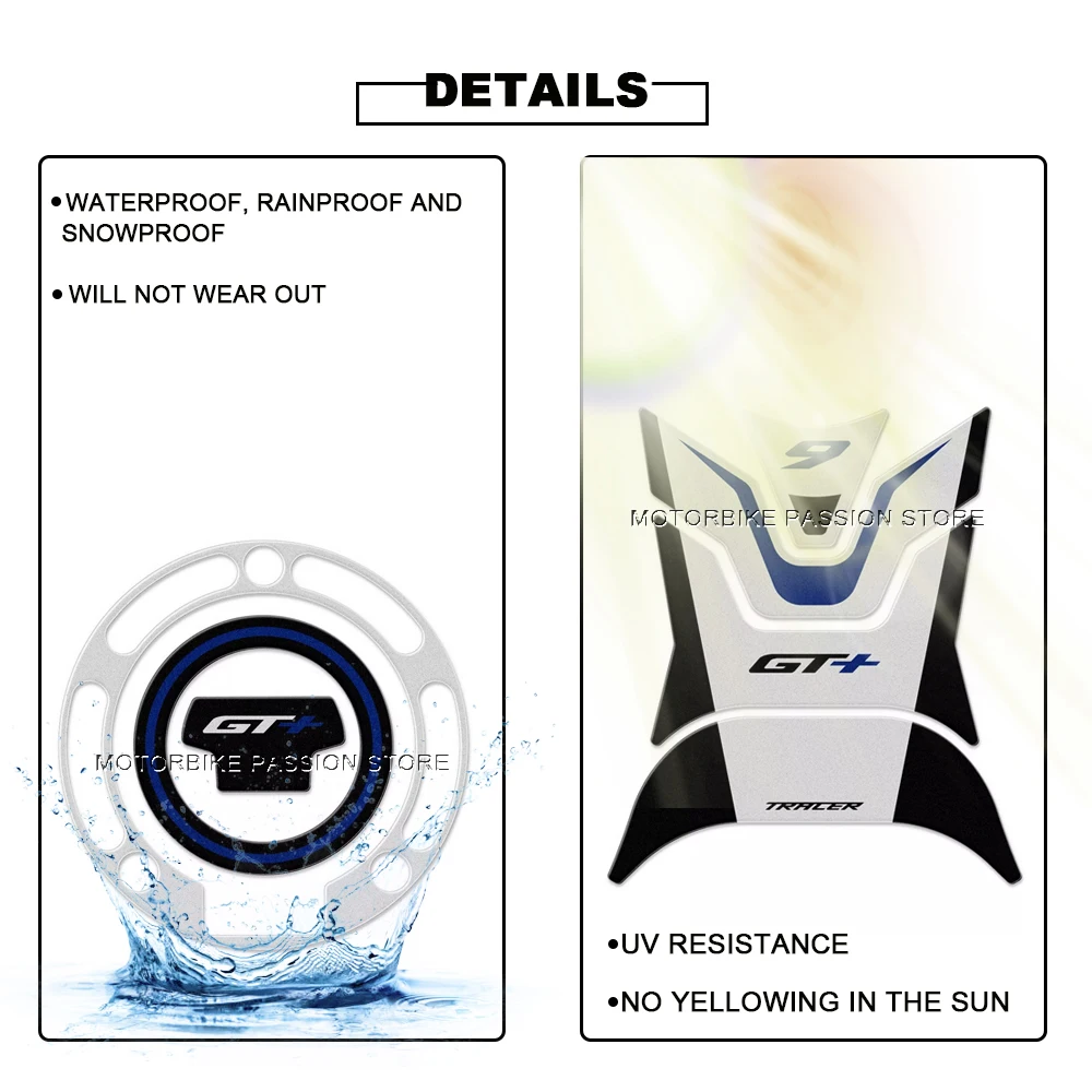 Tracer 9 2023 Accessories Motorcycle Handguards Stickers kits 3D Gel Epoxy Resin Stickers for Yamaha Tracer 9 Tracer 9GT 2023