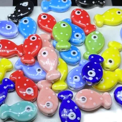 10pcs 11x19mm Fish-shaped Beads Ceramic Spacer Loose Bead For Jewelry Making Findings DIY Bracelet Necklace Accessories