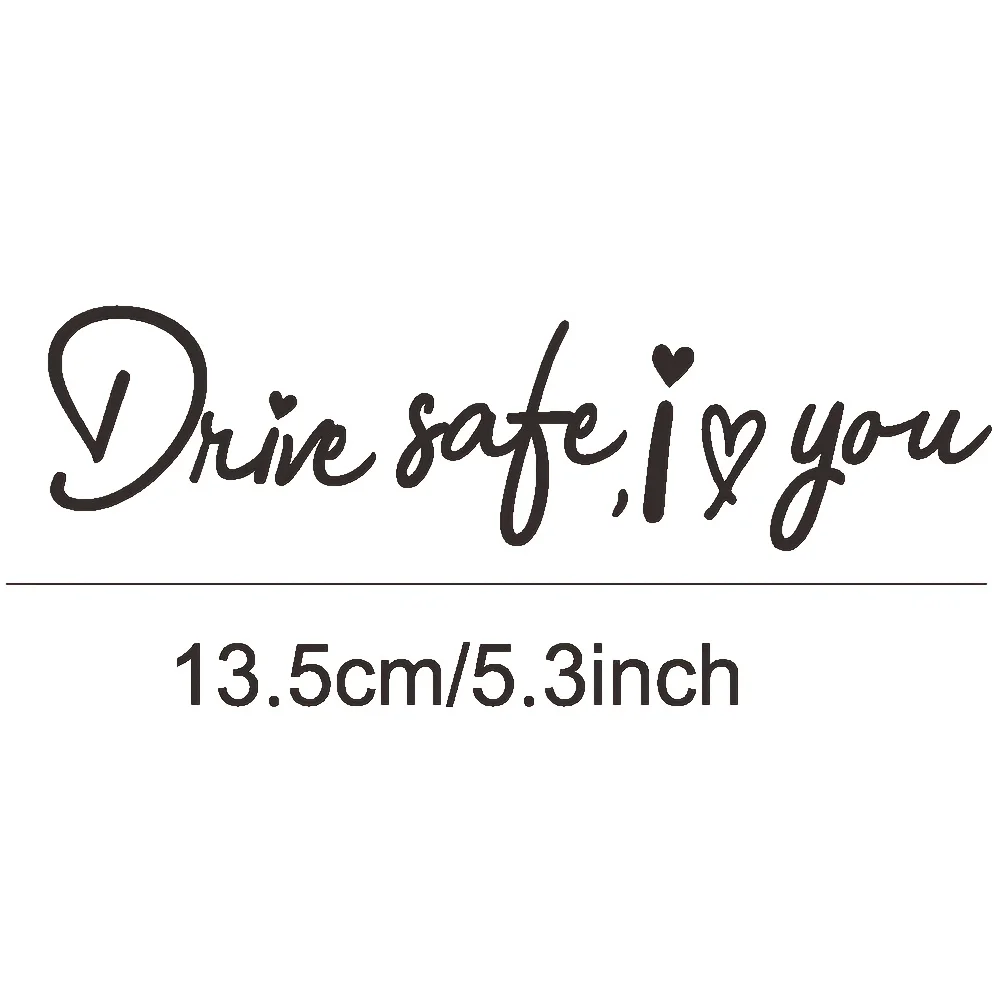 Romantic Heart I Love You Drive Safe Sticker Shiny Vinyl Decal for Car Rearview Mirror Auto Gift Safety Reminder