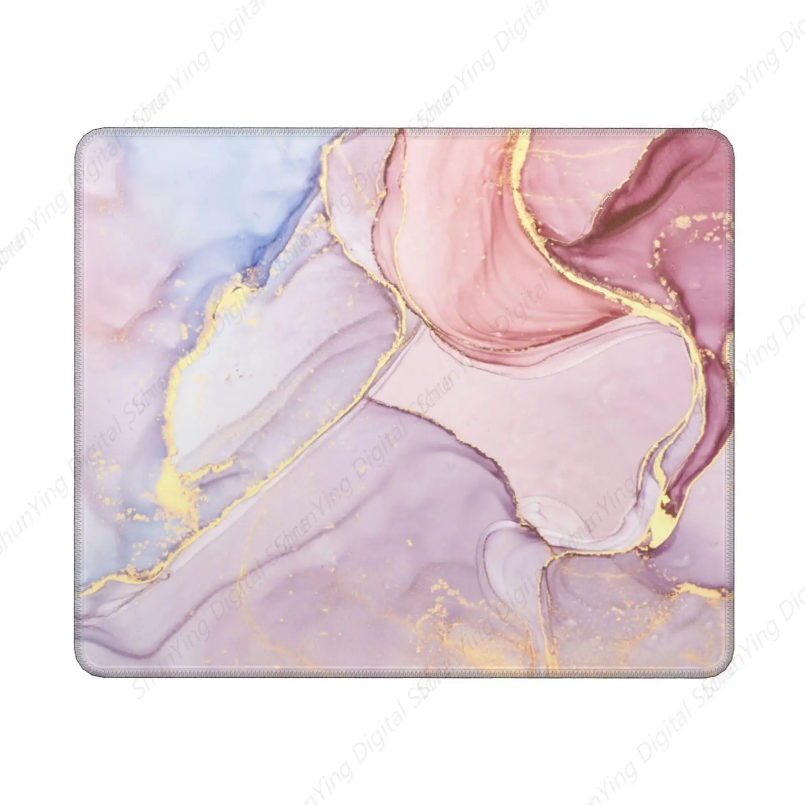 Marble Printed Mouse Pad Gaming Mouse Pad Square Table Pad Sewn Edges 8.6 X 7 Inch Suitable For Home Offices