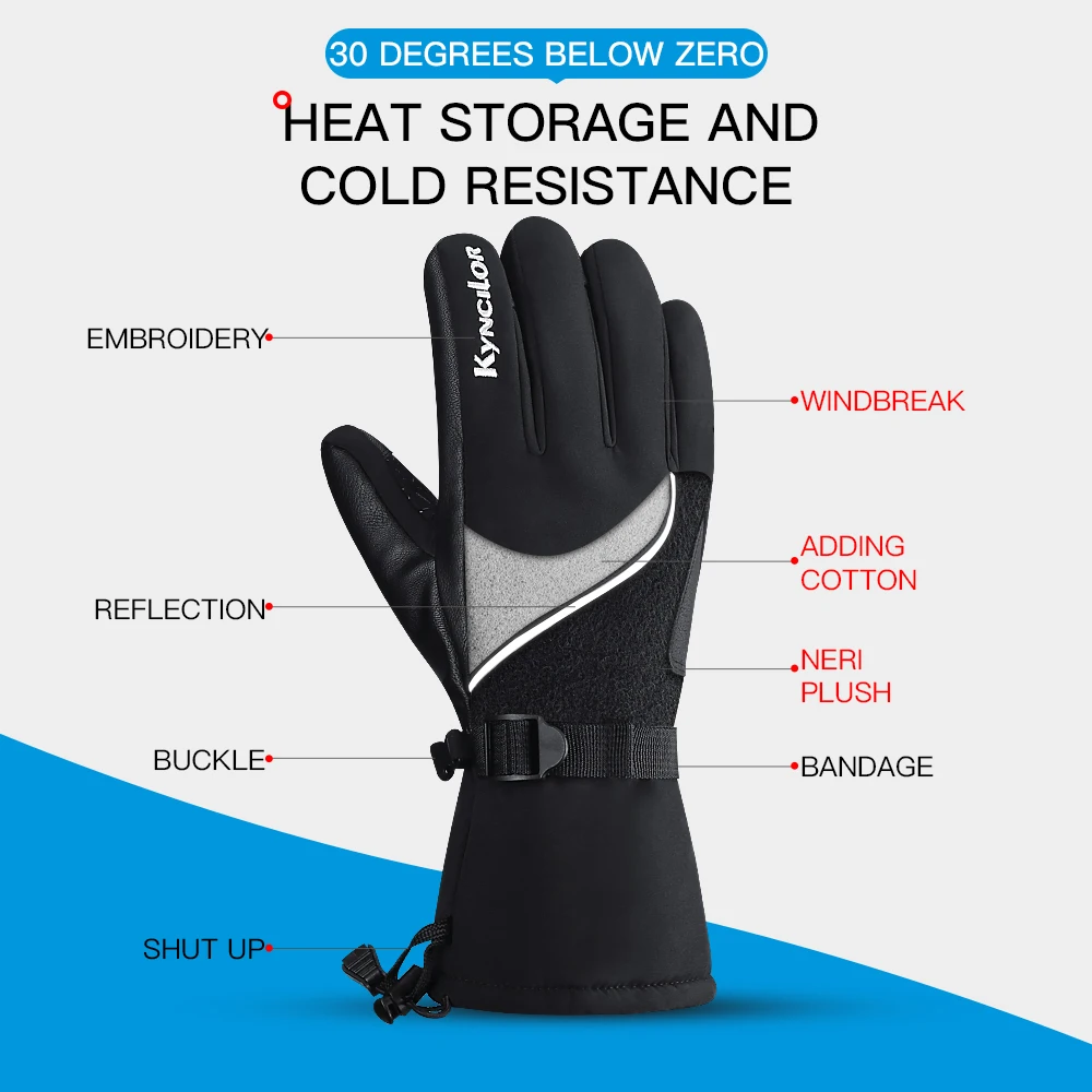 Autumn And Winter Thickened Ski Gloves Cold-Proof Sports Touch Screen Warm Gloves Men\'S And Women\'S Cycing Gloves