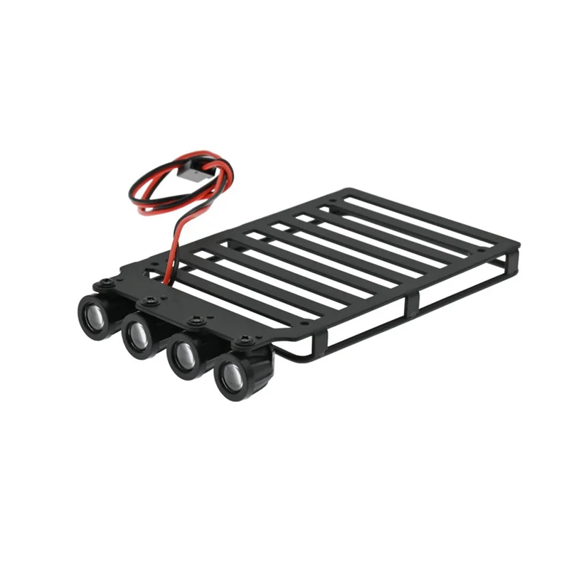 B68A For Scx24 Jeep Mountaineering Rack Luggage Rack With Light Metal Luggage Rack Non-Destructively Refitted Car Dome Light
