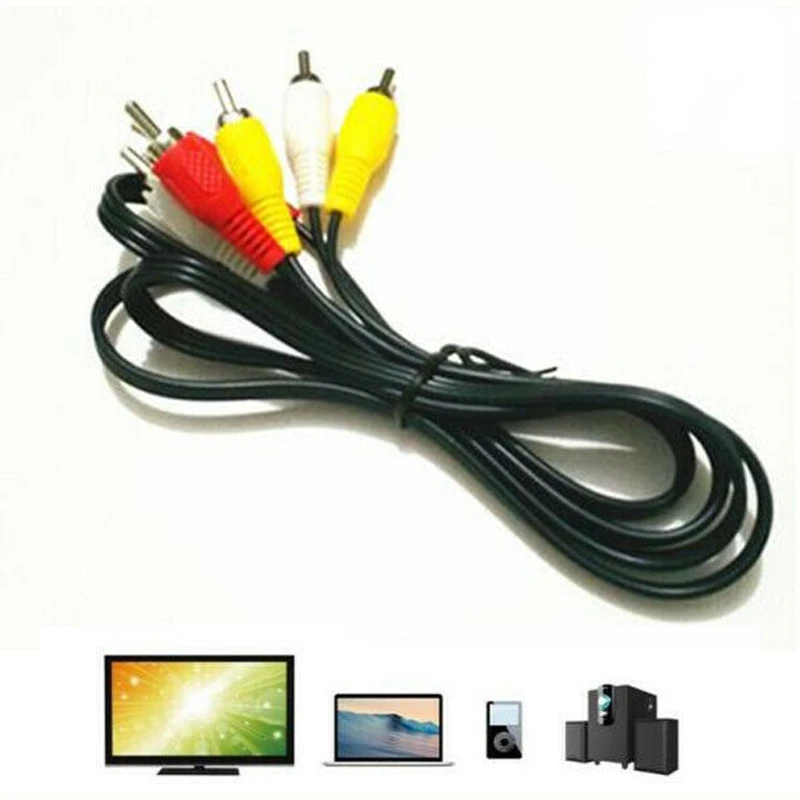 1M Composite Audio Video AV Cable Cord Male To Plug Connect TV DVD Cameras 3CRA TV Set Top Box Cable