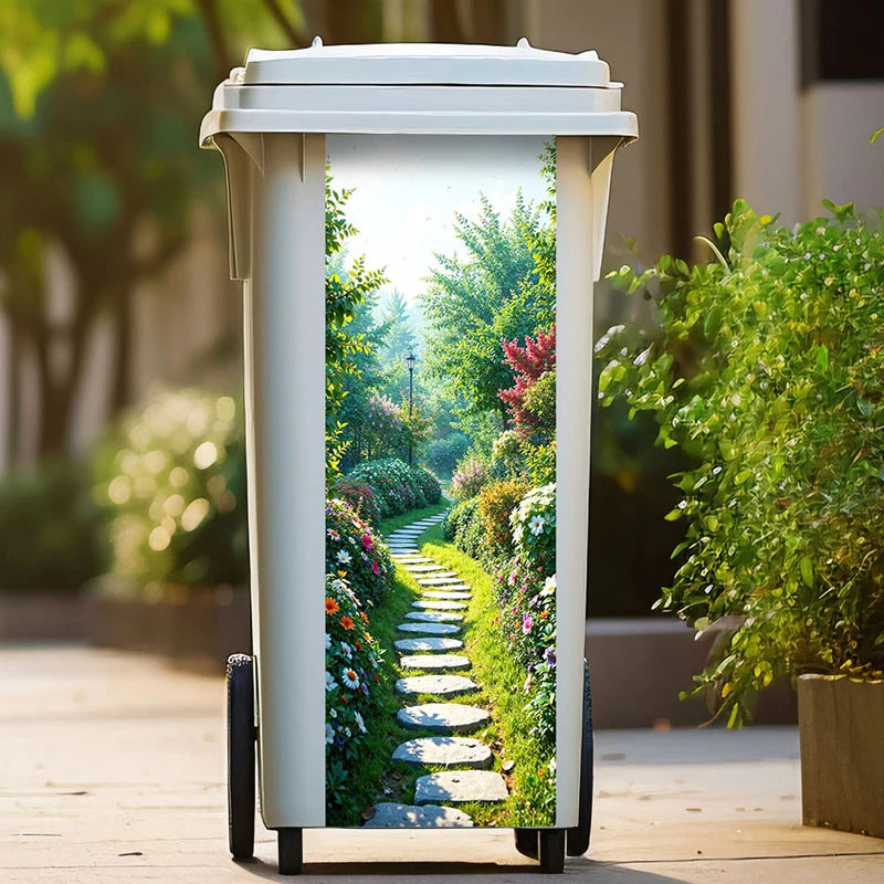 بارك عرض الجدران الفن زهرة الحضانة الطريق الصغيرة البلاستيكية سلة المهملات ملصقات قابلة للإزالة لغرفة المعيشة في الهواء الطلق المطبخ ديكور المنزل