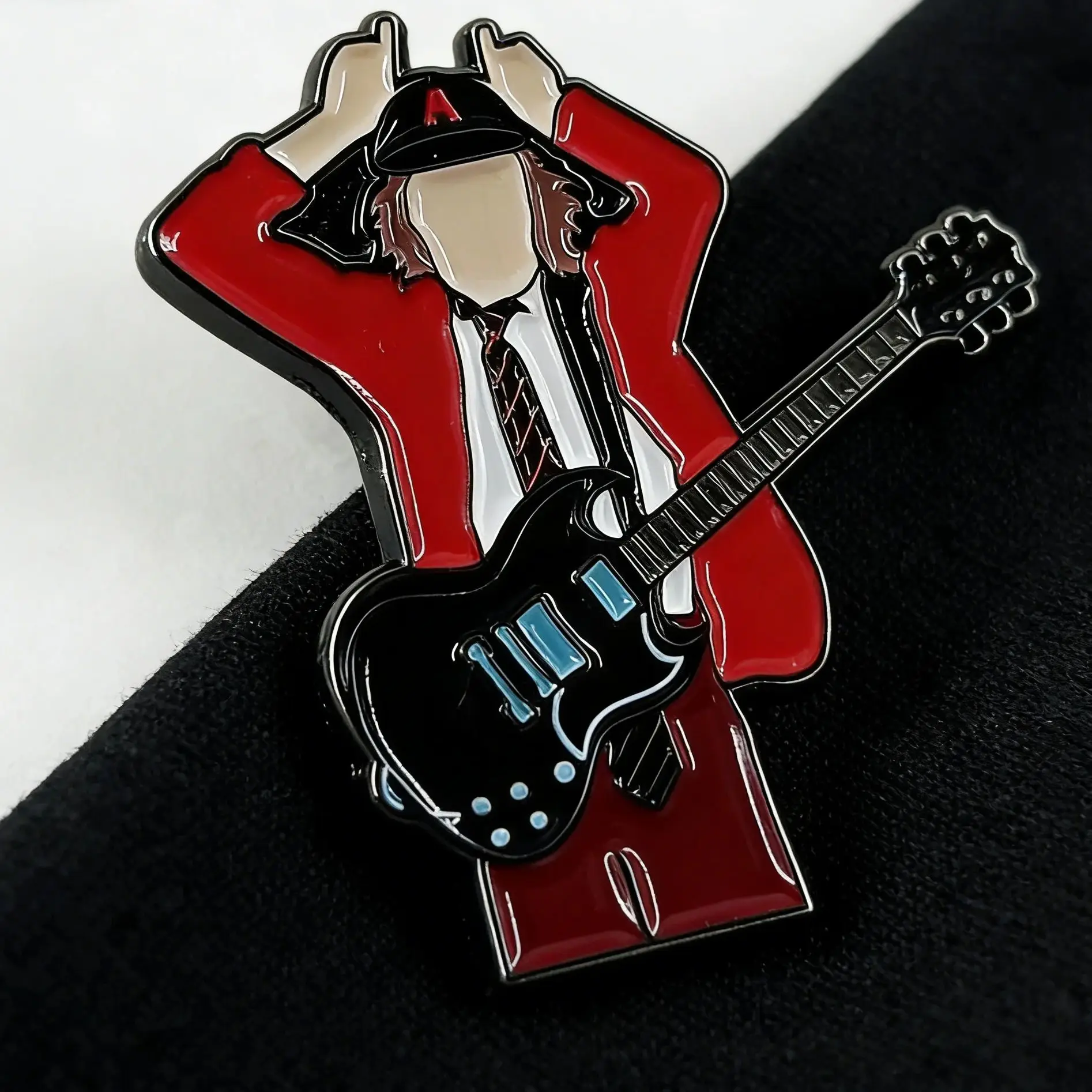 Rock Band Badge Guitarist Angus Young Enamel Pin Music Jewelry Fans Gift Fun Backpack Decoration Y2K Jewelry Gifts