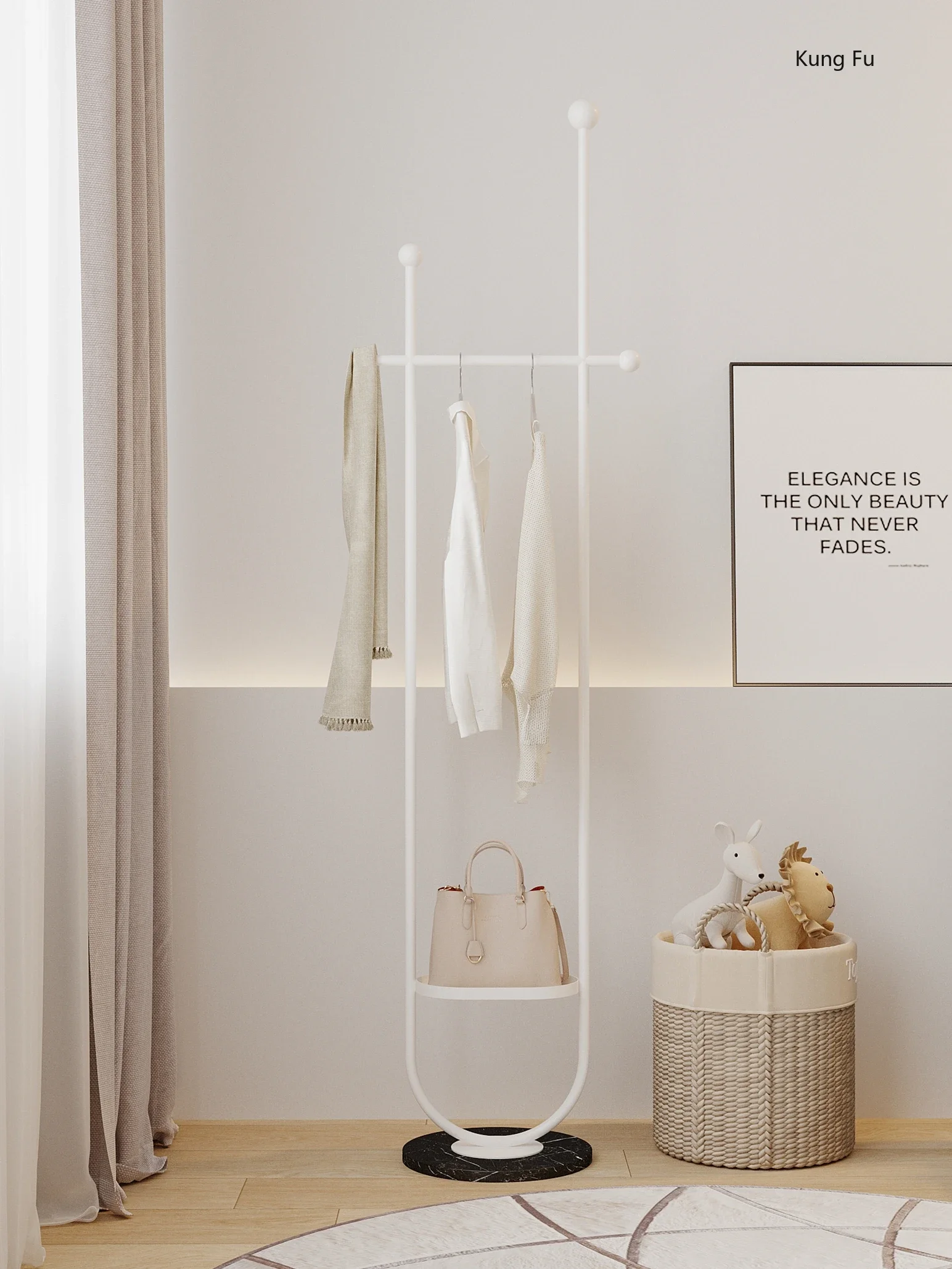Household Simple Floor Clothes Rack Living Room Entrance Bag Coat Rack Modern Light Luxury