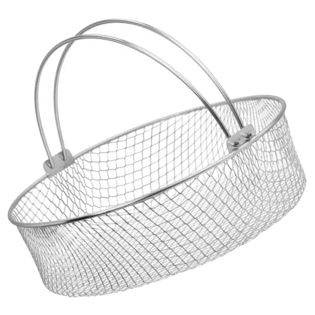 

Portable Air Fryer Accessories Breathable Mesh Basket 825 Inches Chips Round Small Deep Baskets with Handle Oil Draining Only