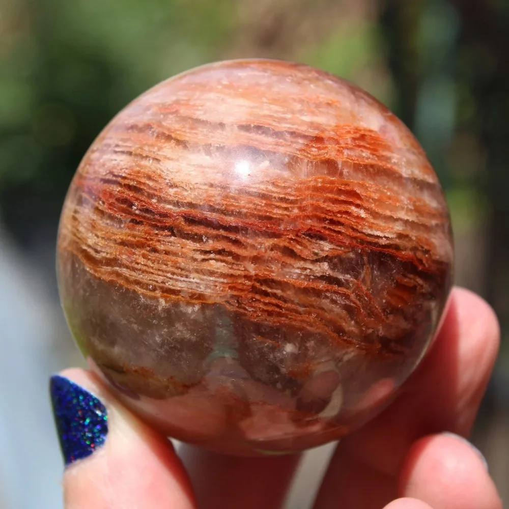 Exquisite Thousand Layer Quartz Sphere, Natural Polished Garden Crystal Ball, Phantoms, Desk Ornament, Perfect Gifts