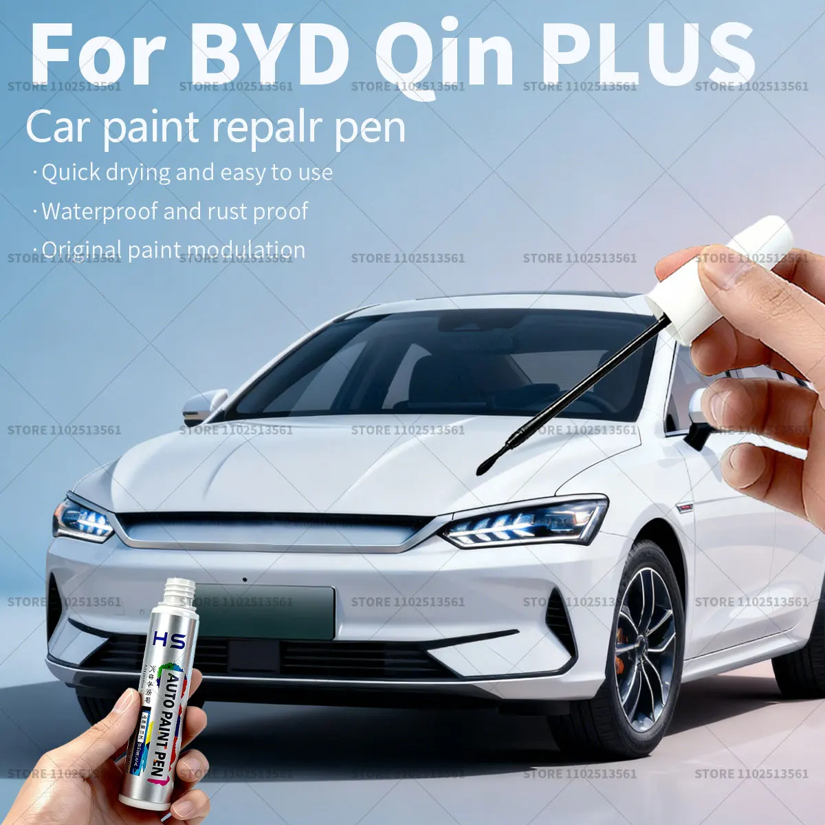 

Ручка для ремонта автомобильной краски BYD Qin PLUS, средство для удаления царапин, сделай сам, автоаксессуары, серый 082, белый ВАЗ, черный 146, зеленый, голубой 128