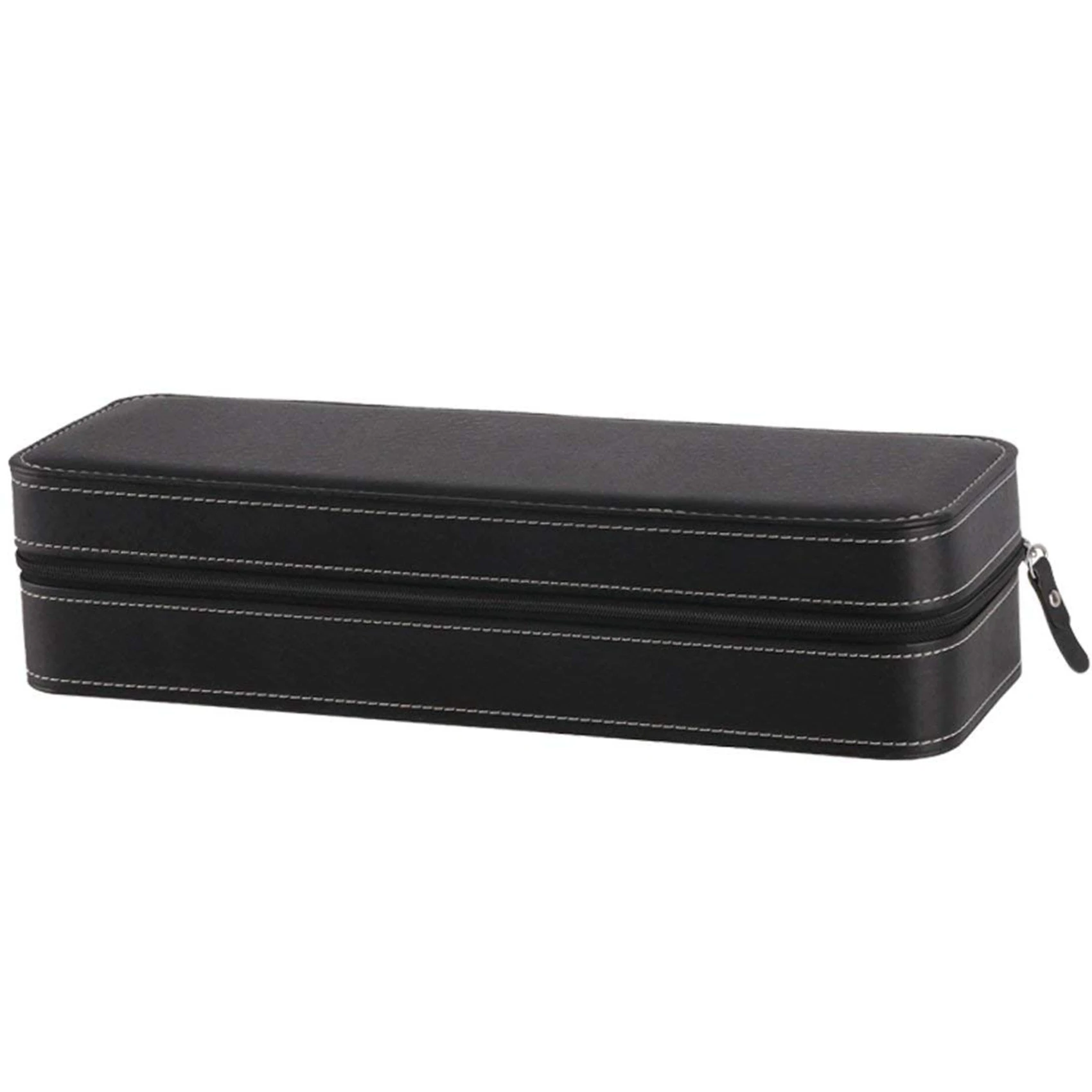 

2X 6 Slot Watch Box Portable Travel Zipper Case Collector Storage Jewelry Storage Box(Black)-B61B