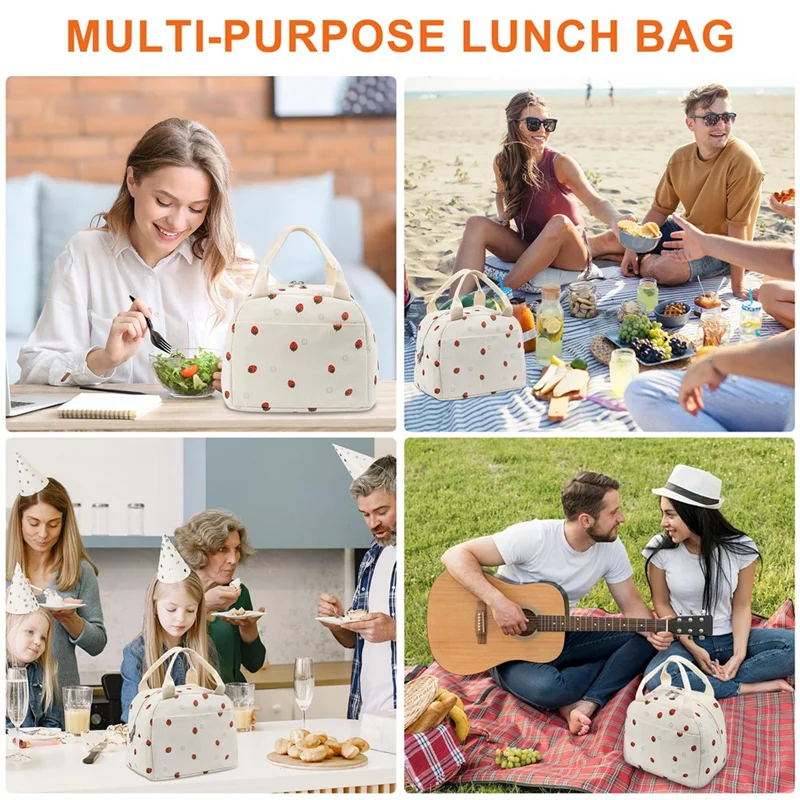 

【B07R】Insulated Lunch Bag Upgraded Strong Handle Cooler For Work Picnic Or Travel Cute Lunch Bags For Women