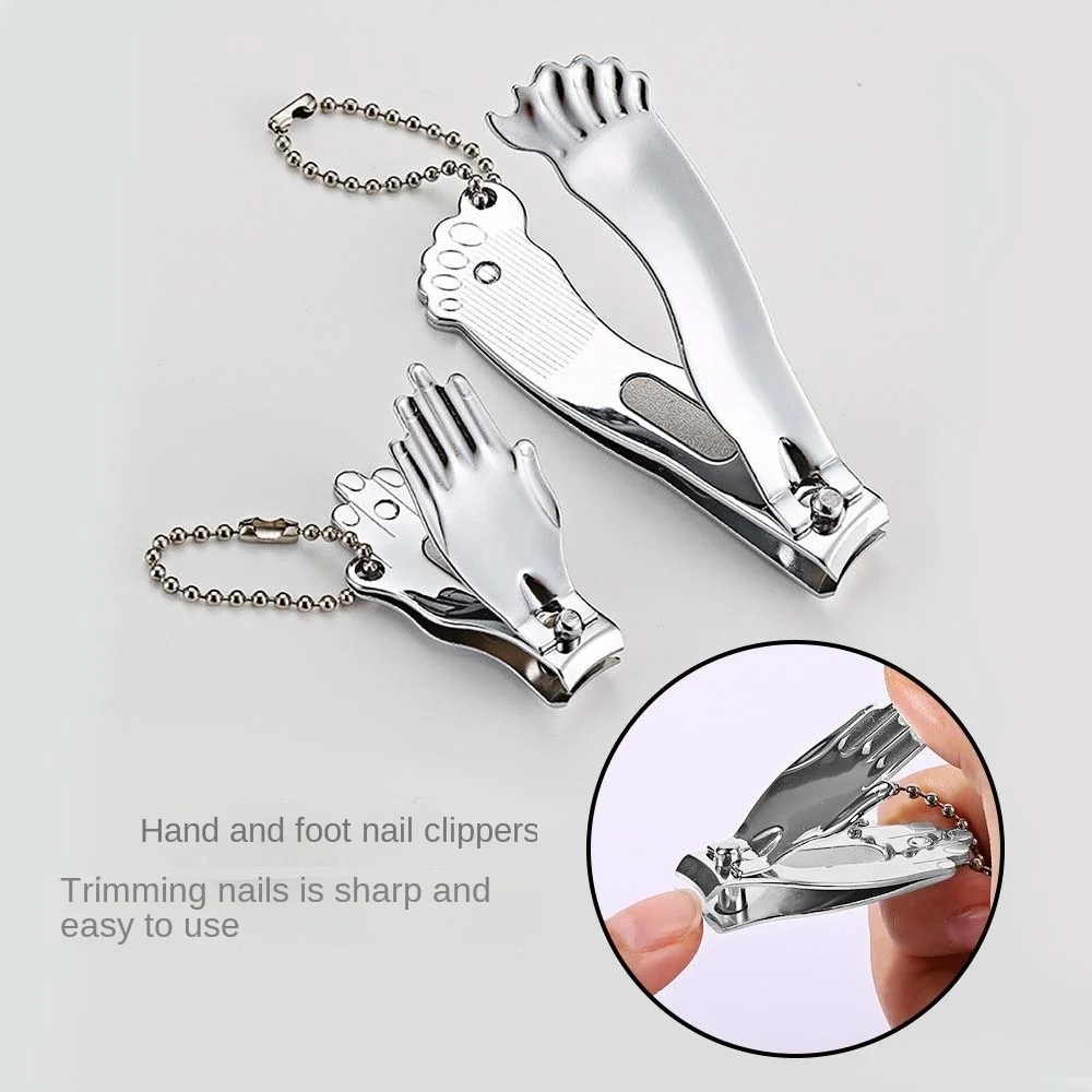 Stainless Steel Nail Clipper Set Hand and Foot Shape Pedicure Tools Nail Cutting Pliers Anti-skid Manicure Toenail Trimmer Home