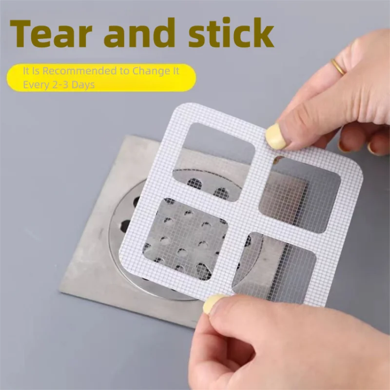 

10Pcs Disposable Hair Catcher for Shower Mesh Shower Drain Covers Floor Sink Strainer Filter Mesh Sticker Bathroom Accessories