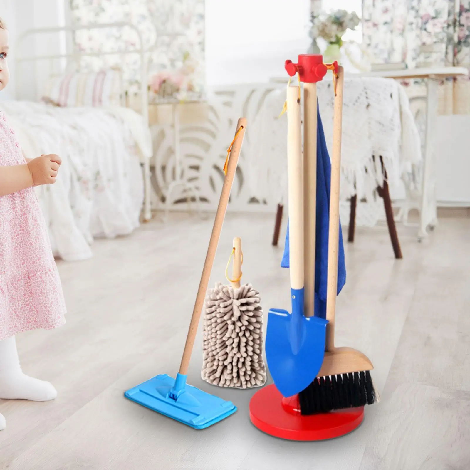 Kinderen Schoonmaken Set Fantasiespel Huishouden Montessori Schoonmaken Speelgoed Rollenspel Stofdoek Bezem Mop voor Leeftijden 3 + Jaar Oude Kinderen