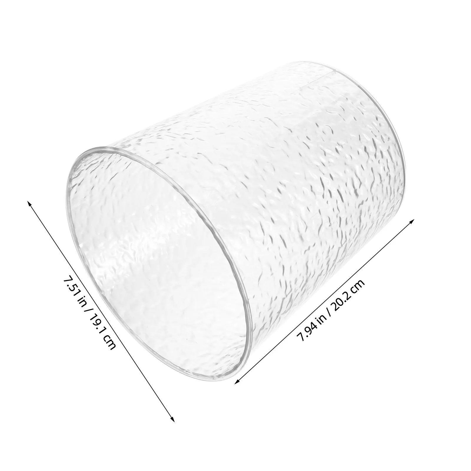 Medium 2 Gallon Clear Trash Can with Lid Modern Water Ripple Texture Transparent Plastic Waste Basket for Bedroom Office