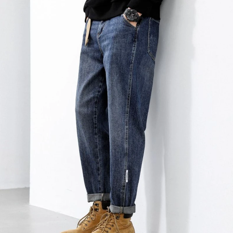 Pantalon homme Cowboy pantalon été jean homme Harem classique Goth mode coréenne jambe large coton régulier nouveau dans le Style empilé Xs